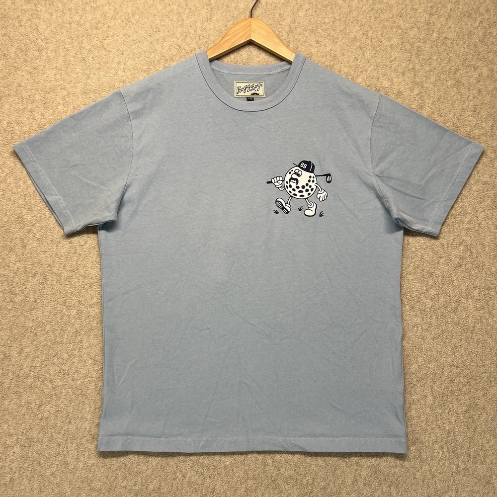 Bogey Boys Golf T Shirt Mens Large Blue Graphic Logo Short Sleeve Cotton Tee
